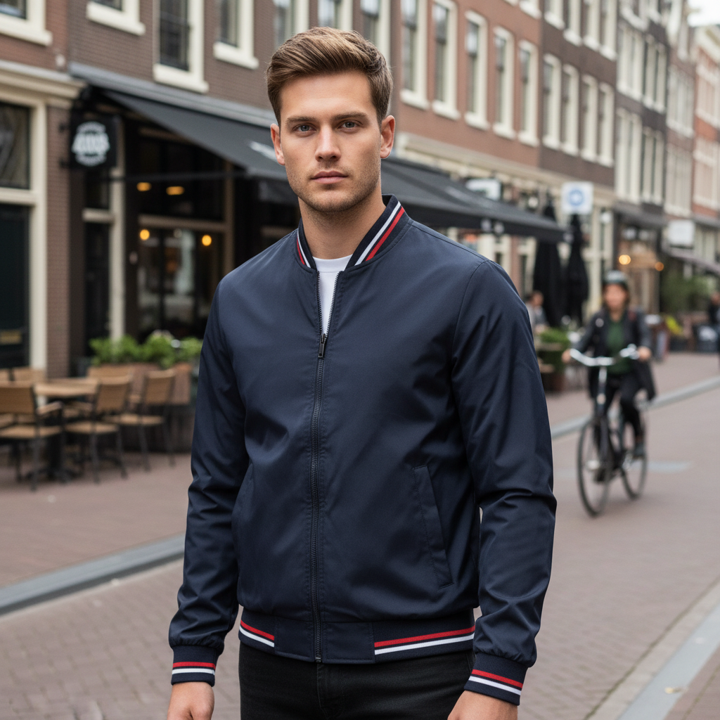 Victor Heren Bomberjack | Lichtgewicht Design-Basser-Donkerblauw-M-Basser