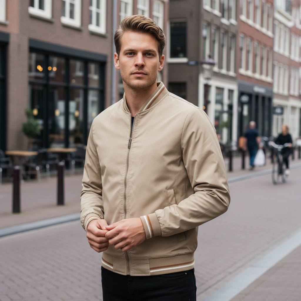 Victor Heren Bomberjack | Lichtgewicht Design-Basser-Khaki-M-Basser