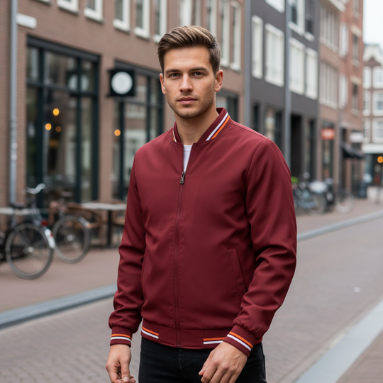 Victor Heren Bomberjack | Lichtgewicht Design-Basser-Rood-M-Basser