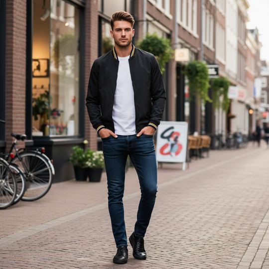 Victor Heren Bomberjack | Lichtgewicht Design-Basser-Zwart-M-Basser