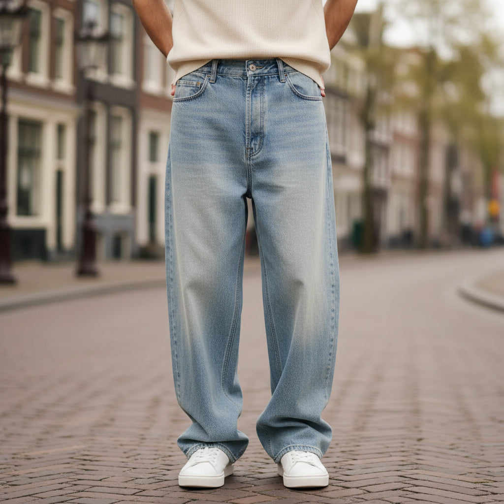 Victor Heren Broek | Rechte Pasvorm-Basser-Blauw-S-Basser