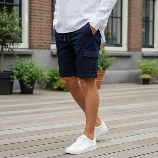 Victor Heren Korte Broek | Slanke Pasvorm-Basser-Blauw-M-Basser