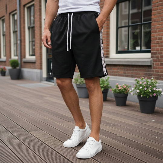 Victor Heren Korte Broek | Verstelbaar Trekkoord-Basser-Zwart-M-Basser