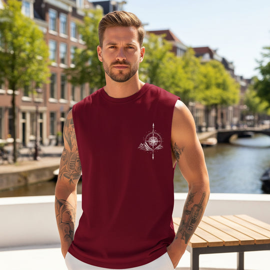 Victor Heren Mouwloos Shirt | Grafische Print-Basser-Basser