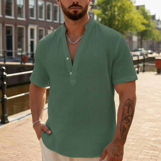 Victor Heren Overhemd | Korte Mouw Ademend Comfort-Basser-Basser