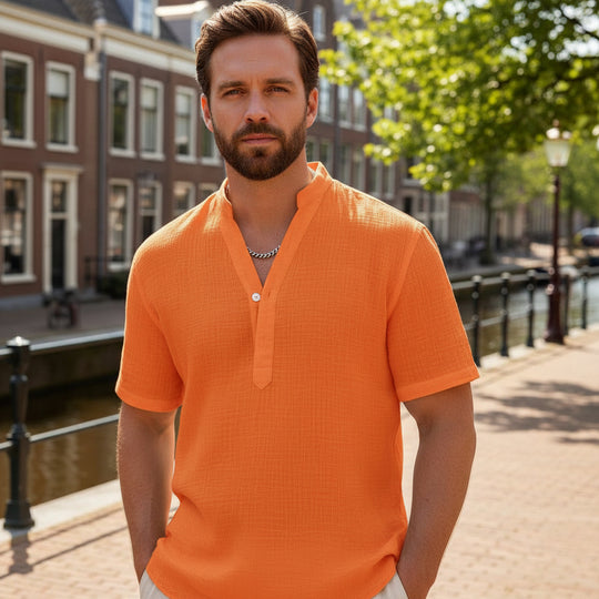Victor Heren Overhemd | Korte Mouw Ademend Comfort-Basser-Basser