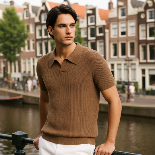 Victor Heren Polo | Minimalistisch Design-Basser-Bruin-M-Basser