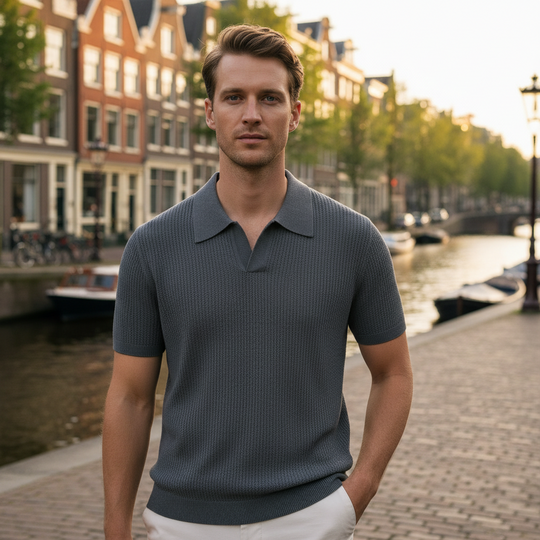 Victor Heren Polo | Minimalistisch Design-Basser-Grijs-M-Basser