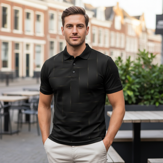Victor Heren Polo | Moderne Pasvorm-Basser-Zwart-S-Basser