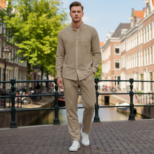 Victor Heren Set | Ademend Comfort-Basser-Khaki-S-Basser