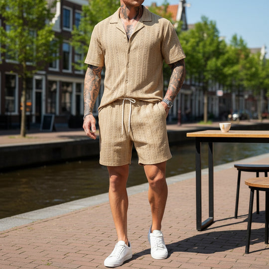 Victor Heren Set | Casual Comfort-Basser-Beige-S-Basser