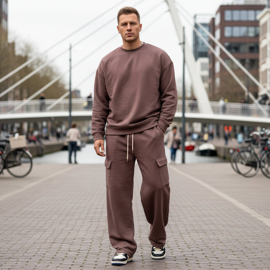 Victor Heren Set | Casual Comfort-Basser-Bruin-S-Basser