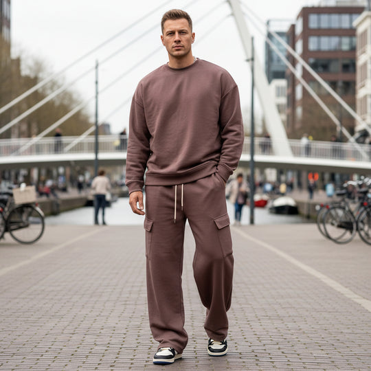Victor Heren Set | Casual Comfort-Basser-Bruin-S-Basser