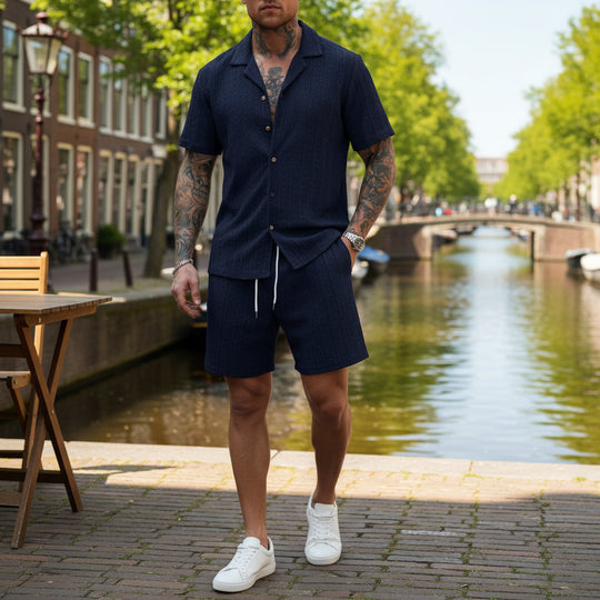 Victor Heren Set | Casual Comfort-Basser-Donkerblauw-S-Basser
