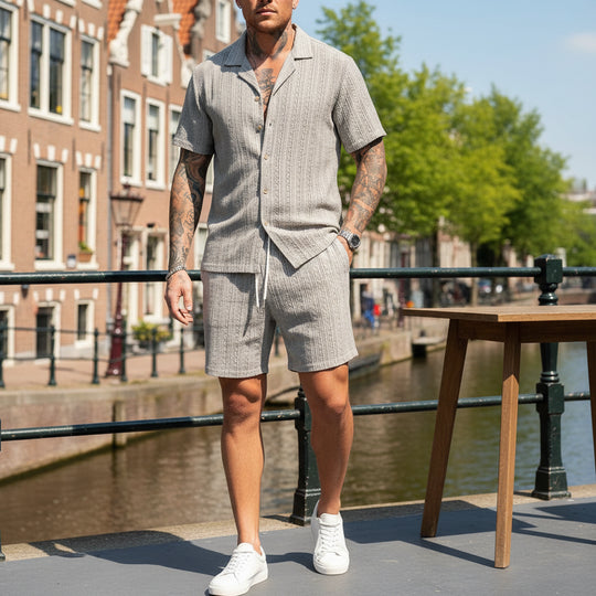 Victor Heren Set | Casual Comfort-Basser-Grijs-S-Basser
