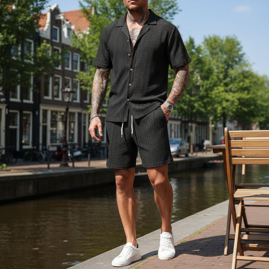 Victor Heren Set | Casual Comfort-Basser-Zwart-S-Basser