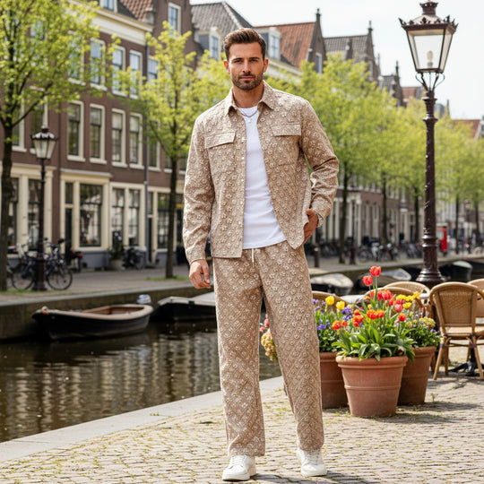 Victor Heren Set | Stijlvol Overhemd en Broek-Basser-M-Basser