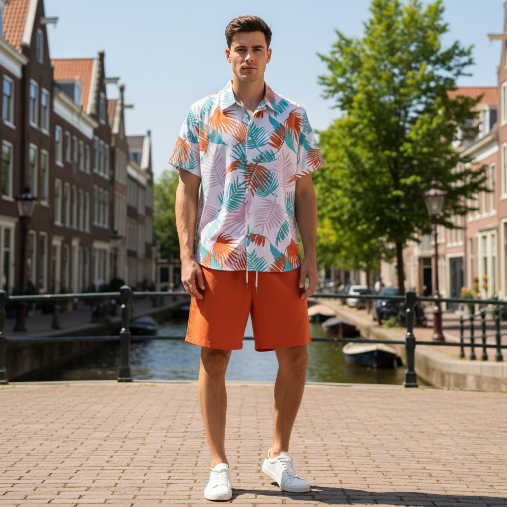 Victor Heren Set | Zomerse Hawaiian Stijl-Basser-S-Basser