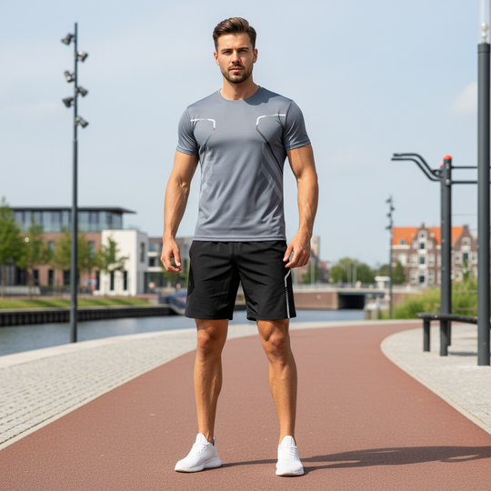 Victor Heren Sportset | Ademend en Comfortabel-Basser-Donker grijs-XS-Basser