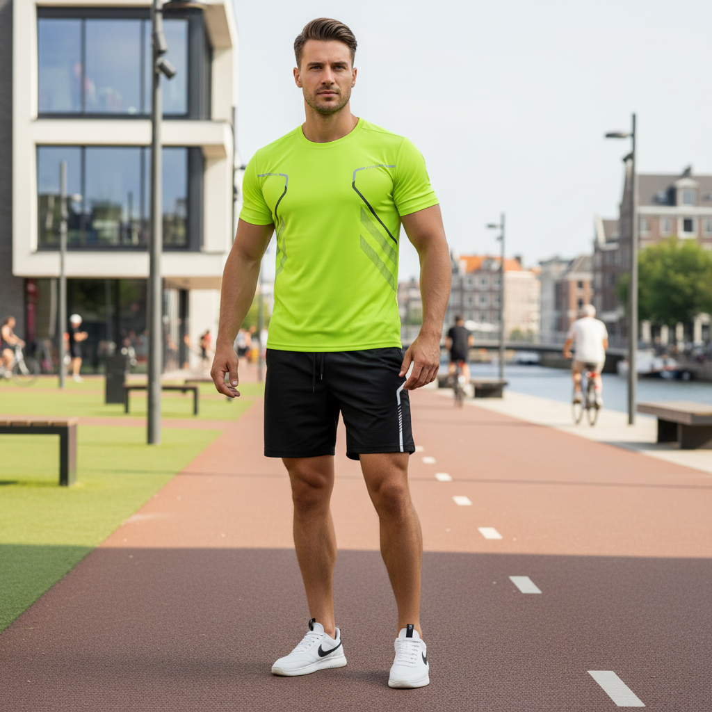 Victor Heren Sportset | Ademend en Comfortabel-Basser-Neon geel-XS-Basser
