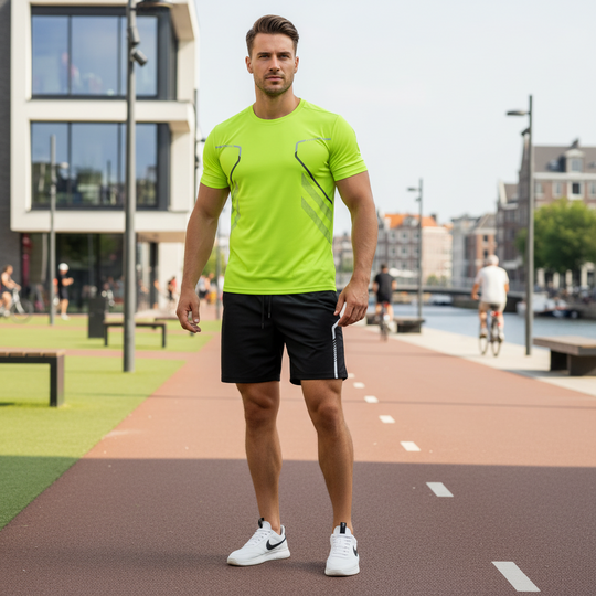 Victor Heren Sportset | Ademend en Comfortabel-Basser-Neon geel-XS-Basser