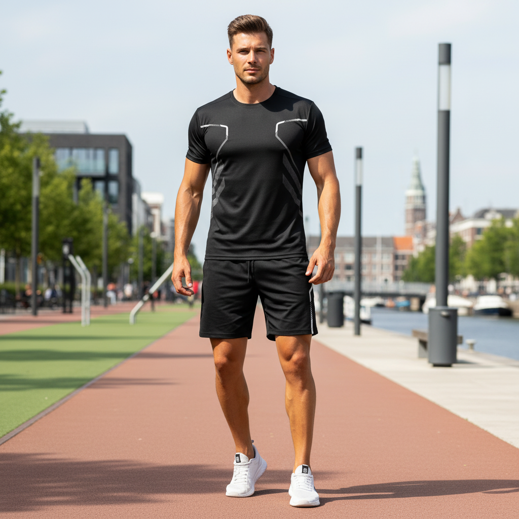Victor Heren Sportset | Ademend en Comfortabel-Basser-Zwart-XS-Basser