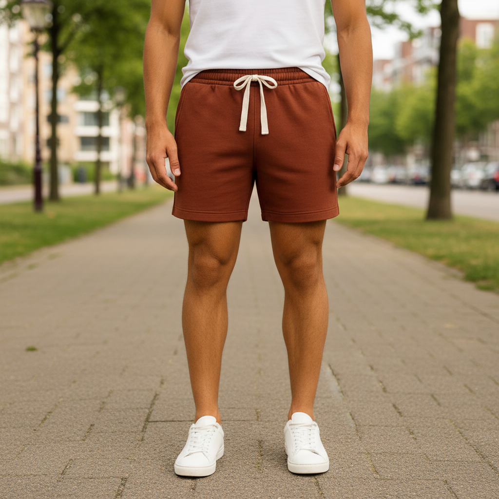 Victor Heren Sweatshort | Relaxte Pasvorm-Basser-Rood-S-Basser