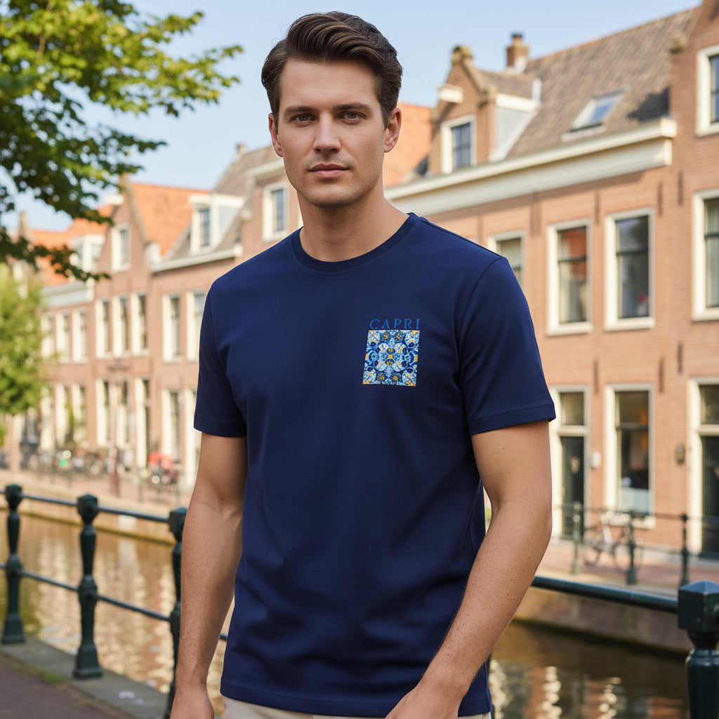 Victor Heren T-Shirt | Capri Print-Basser-Basser
