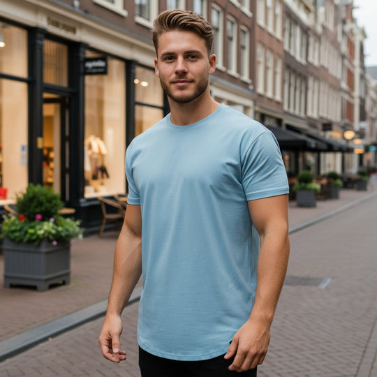 Victor Heren Trui | Naadloos Comfort-Basser-Lichtblauw-M-Basser