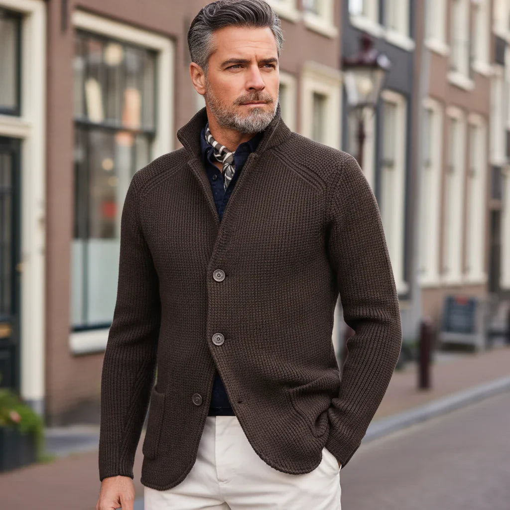 Victor – Heren Vest | Elegante Pasvorm met Paspelzakken voor Stijlvolle Looks-Basser-Bruin-M-Basser