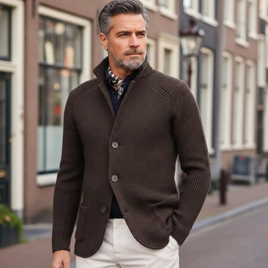 Victor – Heren Vest | Elegante Pasvorm met Paspelzakken voor Stijlvolle Looks-Basser-Bruin-M-Basser