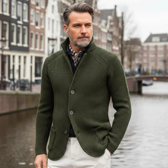 Victor – Heren Vest | Elegante Pasvorm met Paspelzakken voor Stijlvolle Looks-Basser-Donkergroen-M-Basser