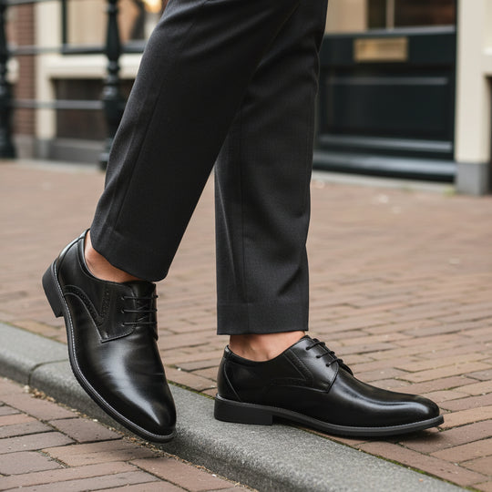 Victor Heren Veterschoenen | Brogue-Details-Heren Dresschoenen-Basser-Zwart-38-Basser