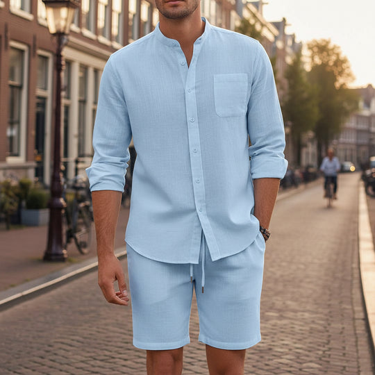 Victor Heren Zomerset | Ademend Comfort-Basser-Lichtblauw-S-Basser