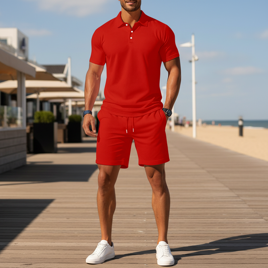 Victor Heren Zomerset | Casual Comfort-Basser-Rood-S-Basser