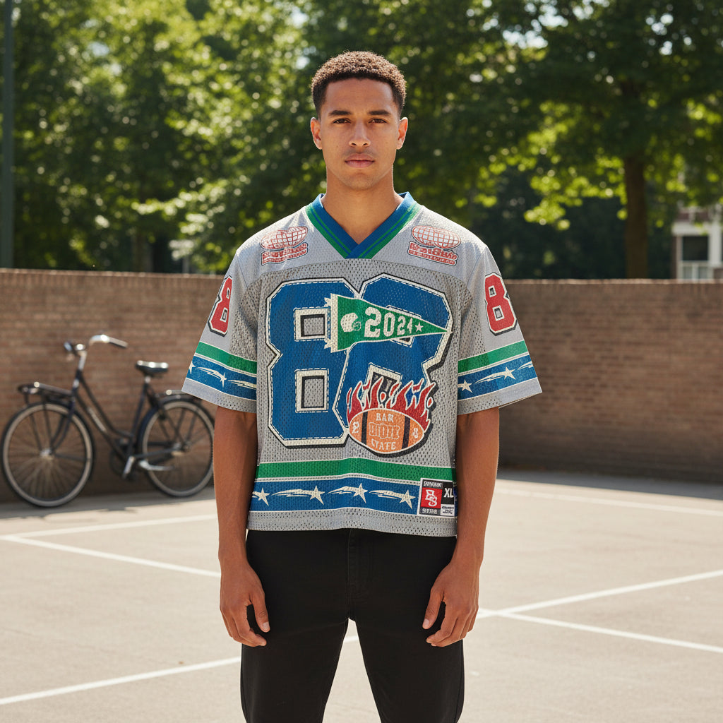 Victor Uniseks Voetbalshirt | Retro V-hals-Basser-Basser