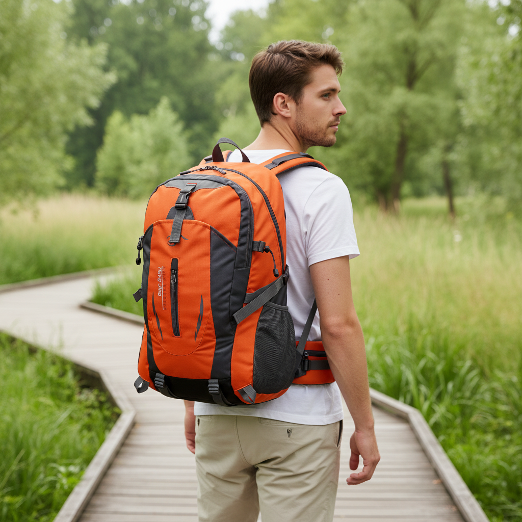 Victor Unisex Rugzak | Ergonomisch Ontwerp-Rugzakken-Basser-Oranje-Basser