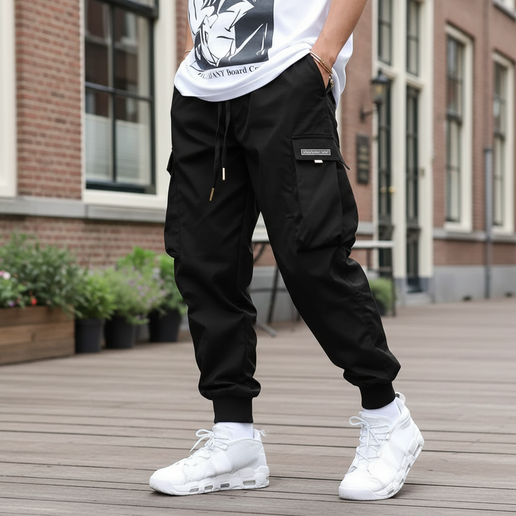 Vince Heren Cargo Broek | Moderne Pasvorm met Ruime Zakken-Basser-Zwart-S-Basser