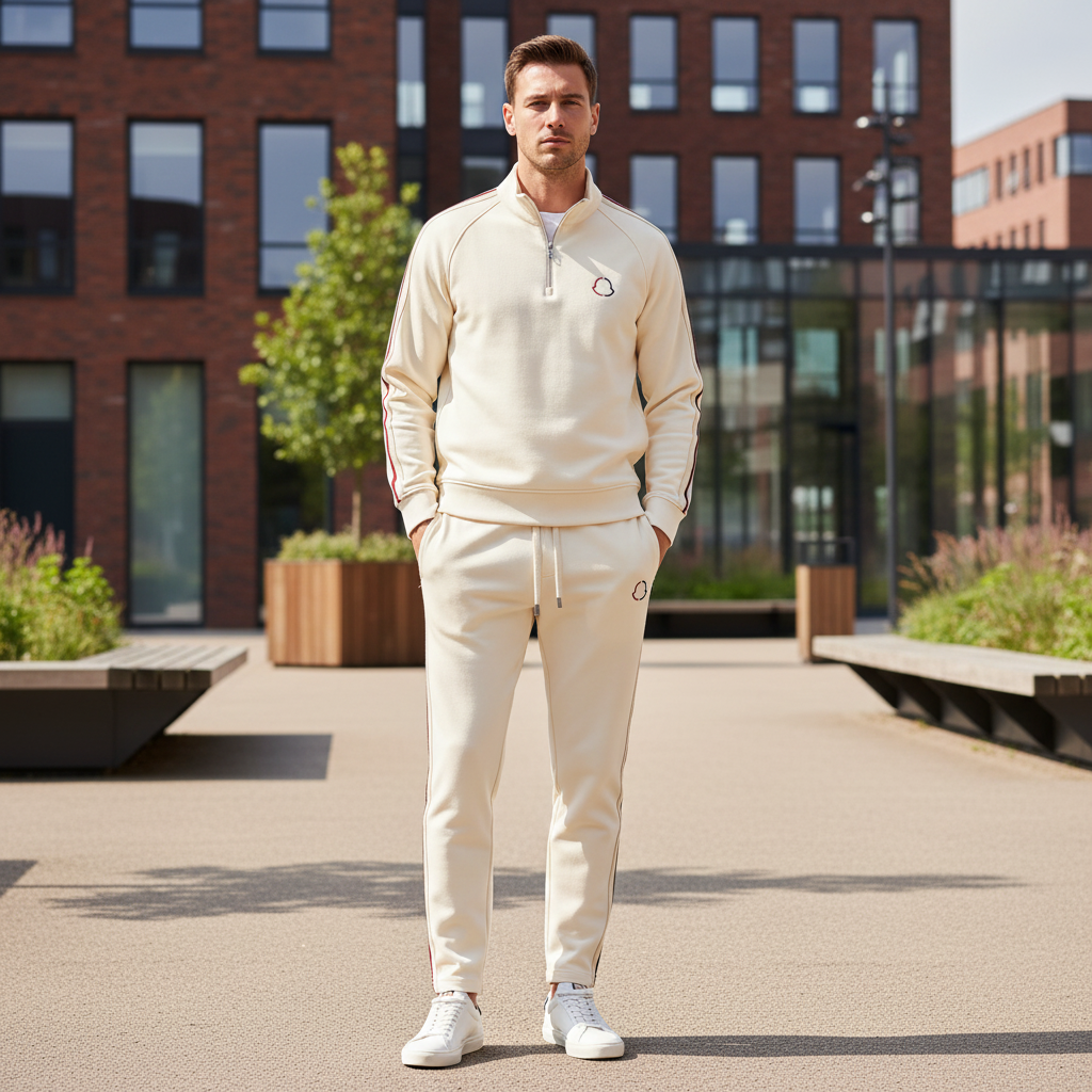 Vince Heren Joggingpak | Sportieve Eenvoud-Basser-Beige-S-Basser
