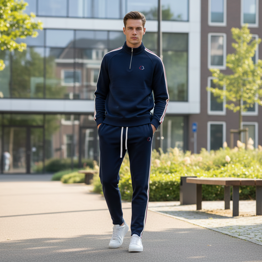 Vince Heren Joggingpak | Sportieve Eenvoud-Basser-Donkerblauw-S-Basser