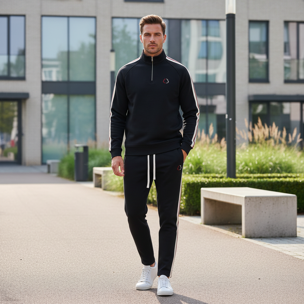 Vince Heren Joggingpak | Sportieve Eenvoud-Basser-Zwart-S-Basser