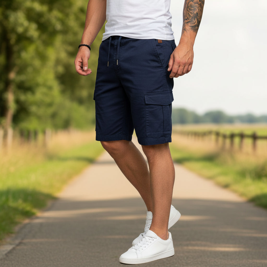 Vince Heren Korte Broek | Cargo Design-Basser-Marineblauw-S-Basser