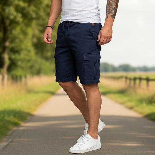 Vince Heren Korte Broek | Cargo Design-Basser-Marineblauw-S-Basser