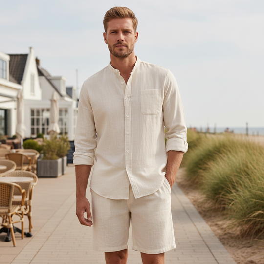 Vince Heren Linnen Set | Ademend Comfort-Basser-Beige-S-Basser