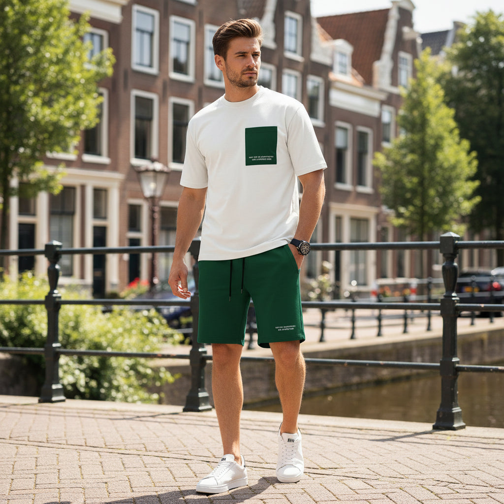 Vince Heren Set | Kleurblokdesign-Sets voor heren-Basser-Groen-S-Basser