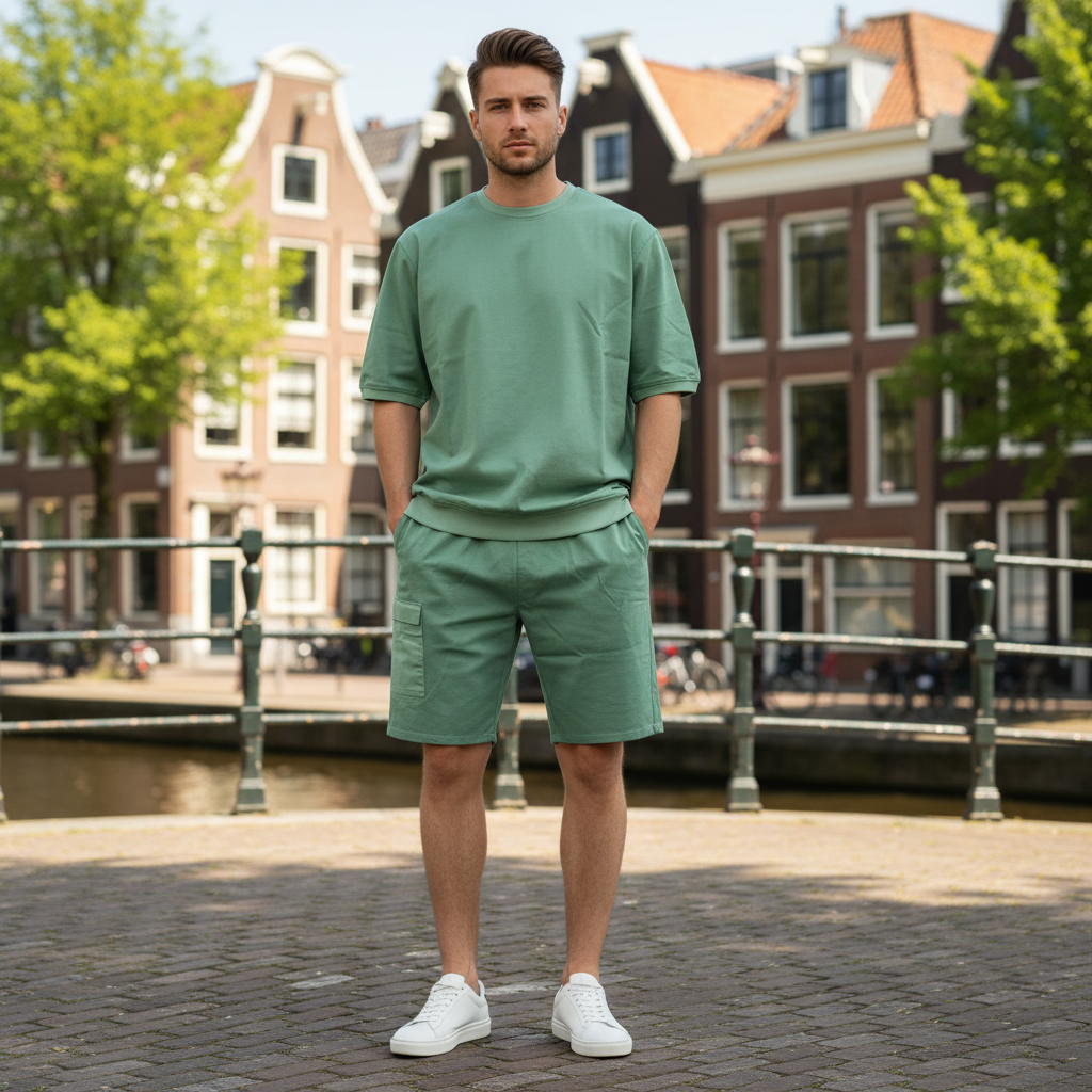 Vince Heren Set | Losse Pasvorm-Basser-Groen-M-Basser