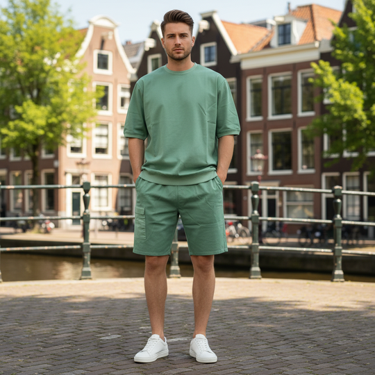 Vince Heren Set | Losse Pasvorm-Basser-Groen-M-Basser