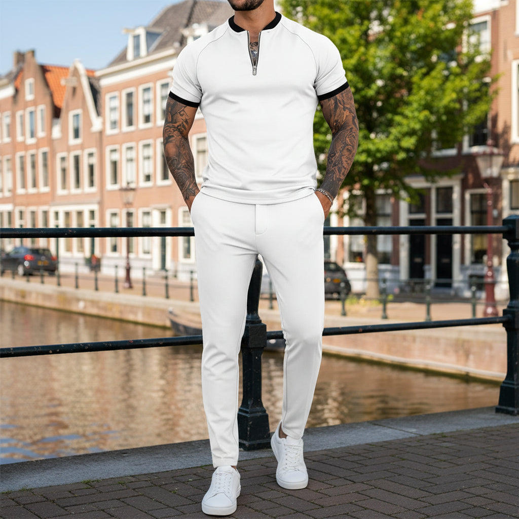 Vince Heren Set | Slank Ontwerp-Basser-Wit-S-Basser