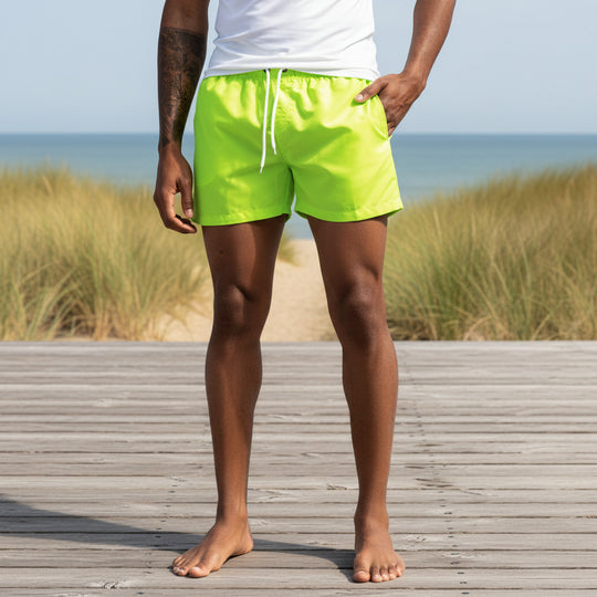 Vince Heren Strandshort | Sneldrogend Design-Basser-Fluorescerend geel-S-Basser
