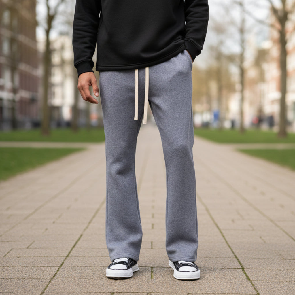 Vince Heren Sweatpants | Flared Fit-Herenbroeken-Basser-Donkergrijs-S-Basser